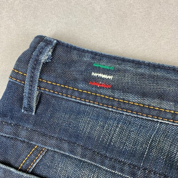 Diesel Mens Pants 30 Blue Jeans Deetak Slim Straight Dark Wash Rigid Italy 30x32 - Picture 15 of 15